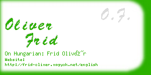 oliver frid business card